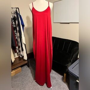 NWOT- Long Red Maxi Dress